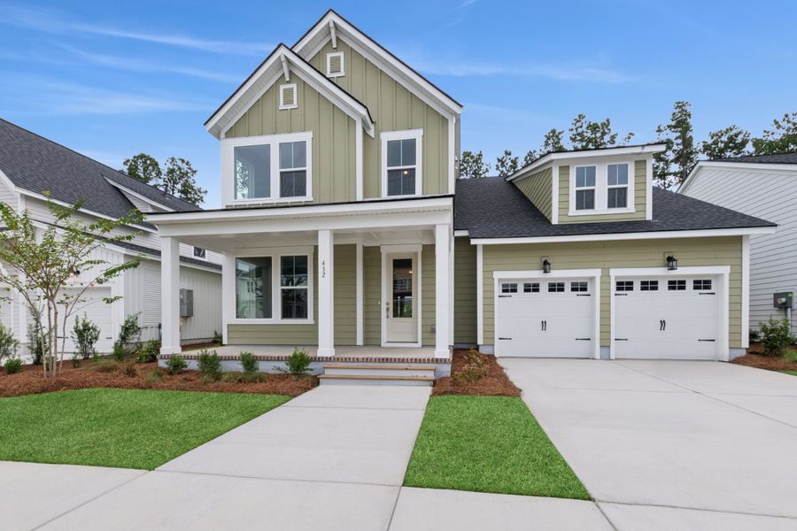 Front exterior of a new home in Nexton - Midtown - The Village Collection, Summerville, SC, highlighting curb appeal (Image 2).