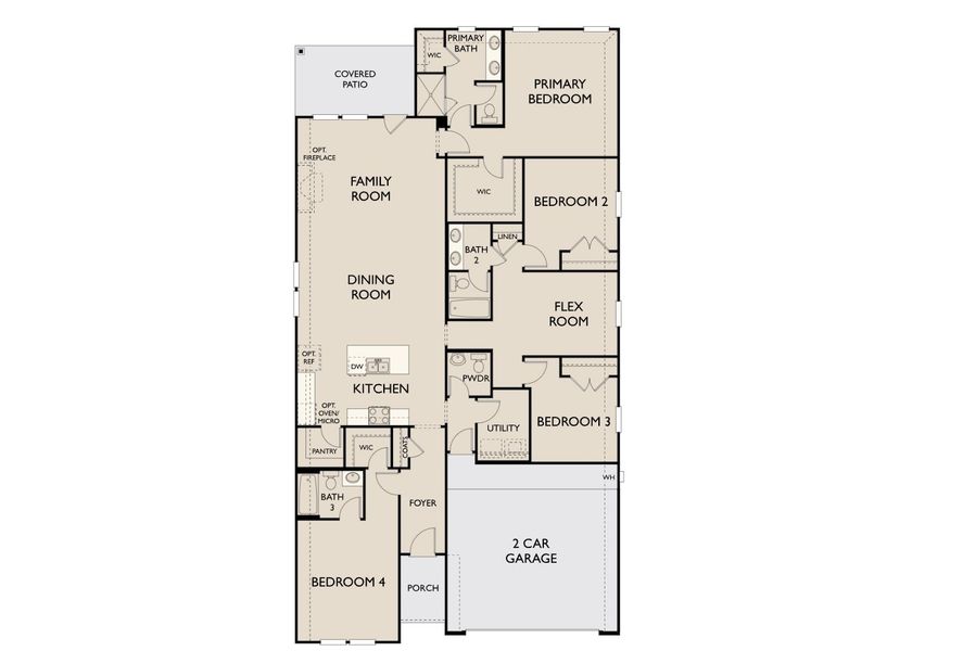 2D floor plan layout for the Meridian by Ashton Woods in Brookshire at Legacy Hills-60s, Celina, TX (Image 5). 2D floor plan layout for the Meridian by Ashton Woods in Brookshire at Legacy Hills-60s, Celina, TX (Image 5).