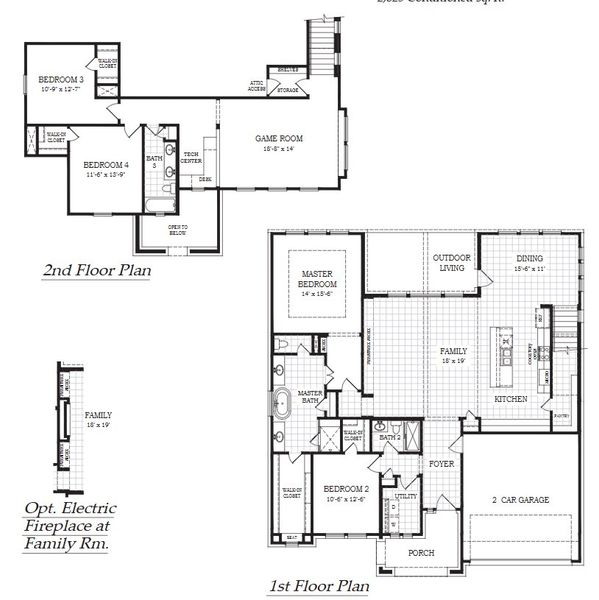 2D floor plan layout for the Hattie by Chesmar Homes in Berry Creek Highlands, Georgetown, TX (Image 3). 2D floor plan layout for the Hattie by Chesmar Homes in Berry Creek Highlands, Georgetown, TX (Image 3).