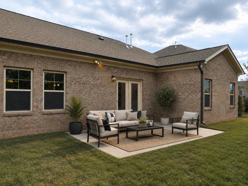 Exterior details and patio area of a home in Weybridge, Burlington (Image 33).