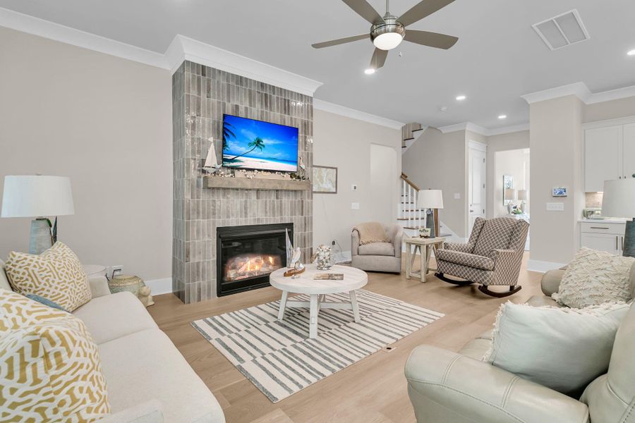 Furnished interior view inside a new home in Overlook at Copahee Sound, Awendaw (Image 7). Furnished interior view inside a new home in Overlook at Copahee Sound, Awendaw (Image 7).