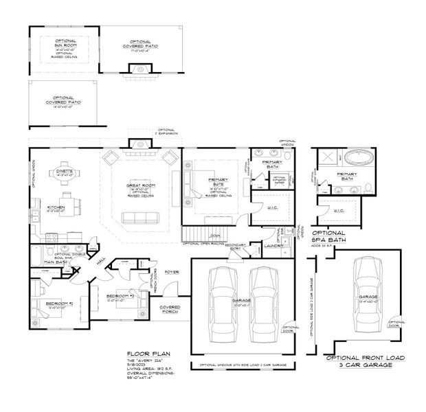 2D floor plan layout of this home in Fieldstream Estates, Lancaster, NY (Image 3).
