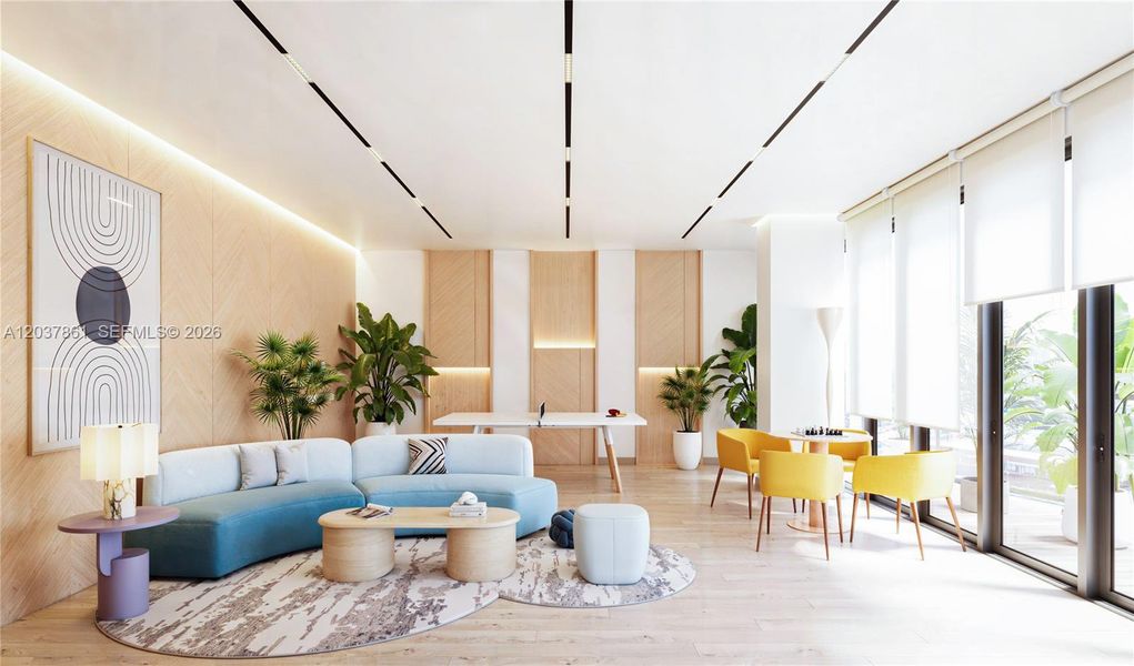 Furnished interior view inside a new home in , Miami (Image 9).