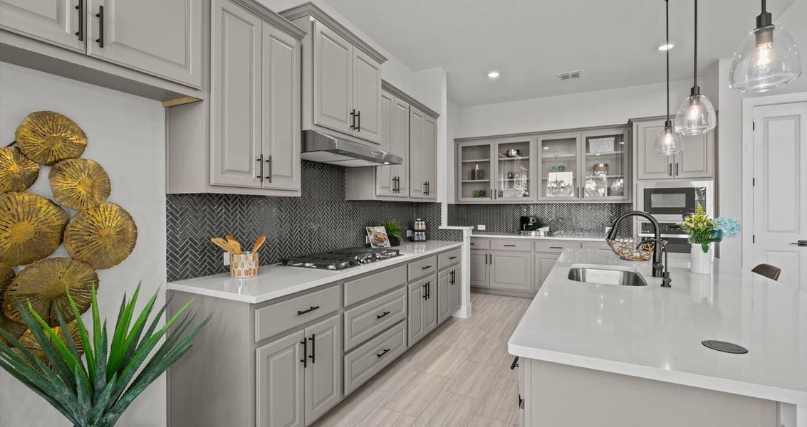 Furnished interior view inside a new home in 6 Creeks, Kyle (Image 9).