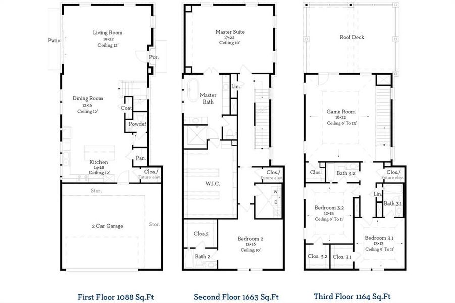 Floor plan of home.  Note the oversized garage!