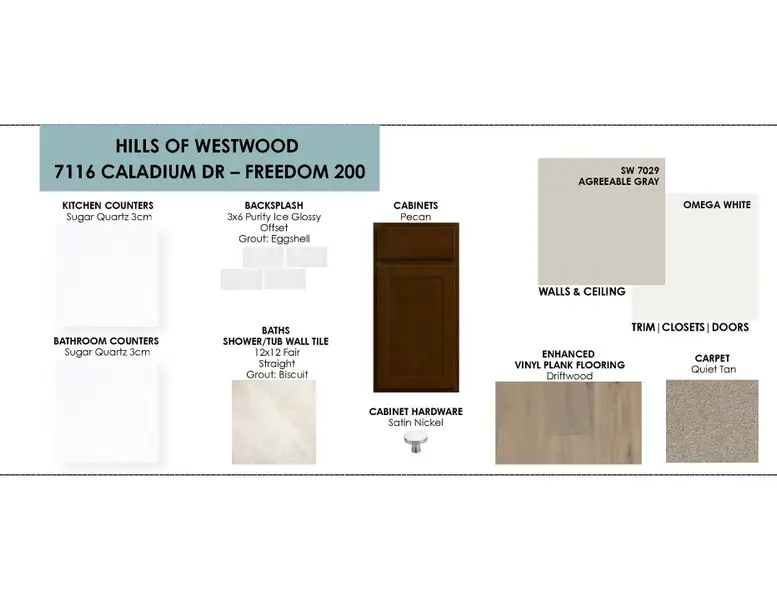 Sample of building materials used in homes in Hills of Westwood, Temple (Image 4).