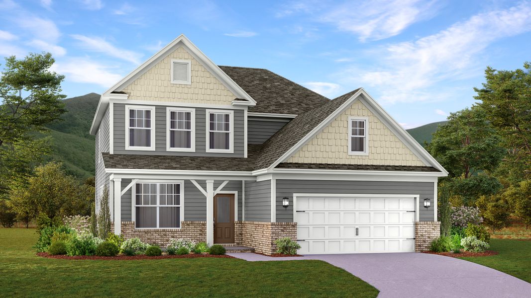 Front exterior of a new home in Longview Ridge, Clarksville, TN, highlighting curb appeal (Image 1). Front exterior of a new home in Longview Ridge, Clarksville, TN, highlighting curb appeal (Image 1).
