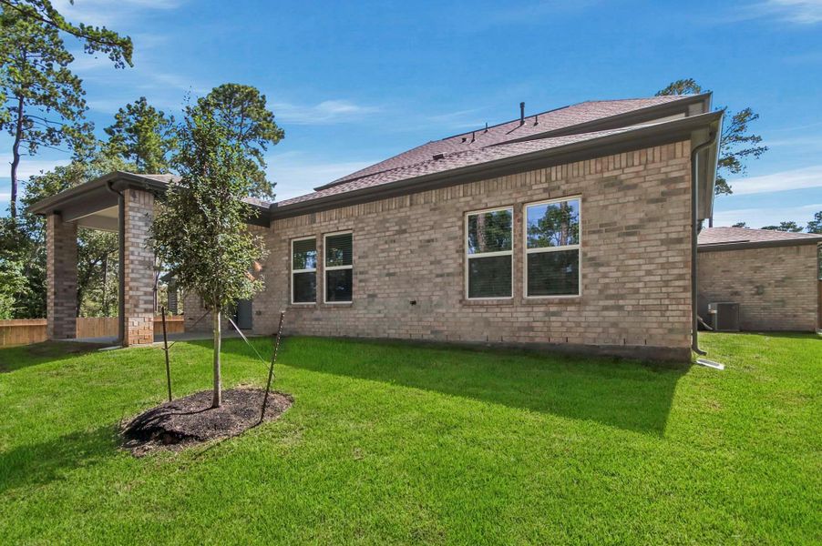 Exterior details and patio area of a home in The Woodlands Hills, Willis (Image 16).