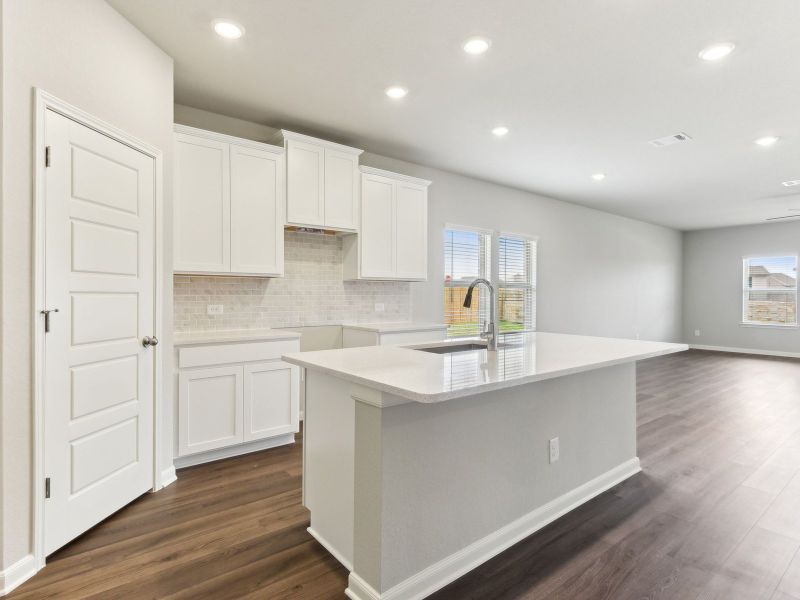 Kitchen in the Matador floorplan at a Meritage Homes community.