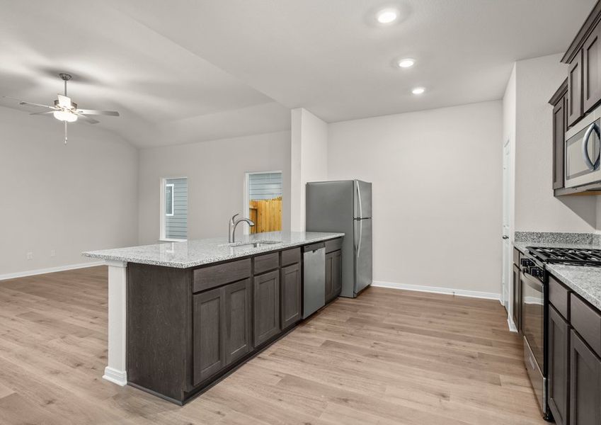 The kitchen of the Reed has energy-efficient appliances. The kitchen of the Reed has energy-efficient appliances.