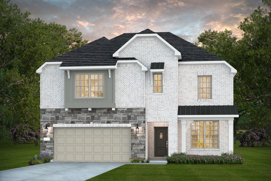 Front exterior of a new home in Lago Mar, Texas City, TX, highlighting curb appeal (Image 1). Front exterior of a new home in Lago Mar, Texas City, TX, highlighting curb appeal (Image 1).