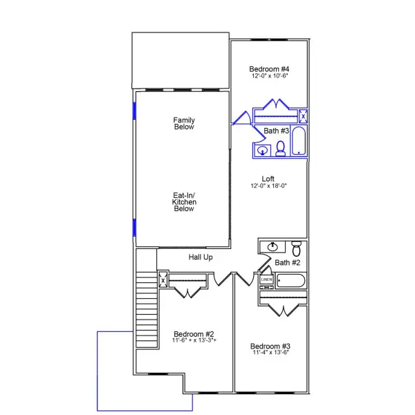 2D floor plan layout of this home in Avenue One, Castle Hayne, NC (Image 4). 2D floor plan layout of this home in Avenue One, Castle Hayne, NC (Image 4).