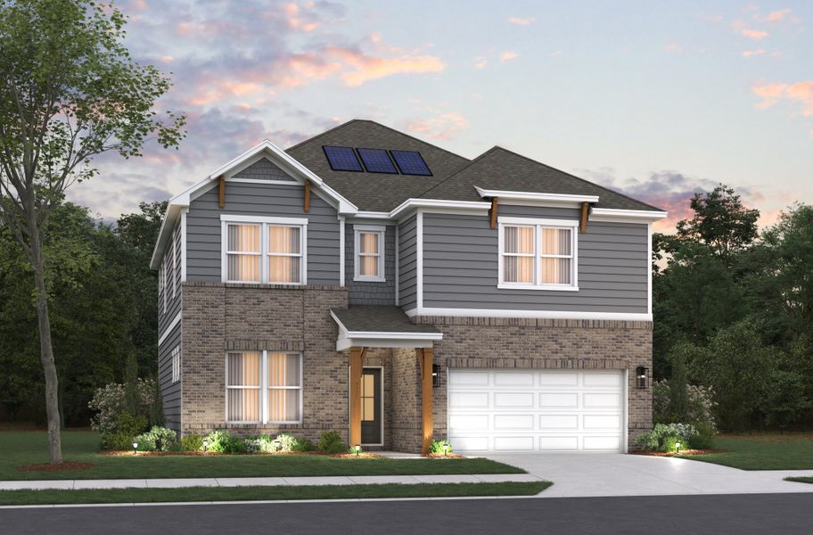 Representative exterior photo of a completed home built from the Canton Ii by Beazer Homes in Heirloom Landing, Auburn, GA (Image 17). Representative exterior photo of a completed home built from the Canton Ii by Beazer Homes in Heirloom Landing, Auburn, GA (Image 17).