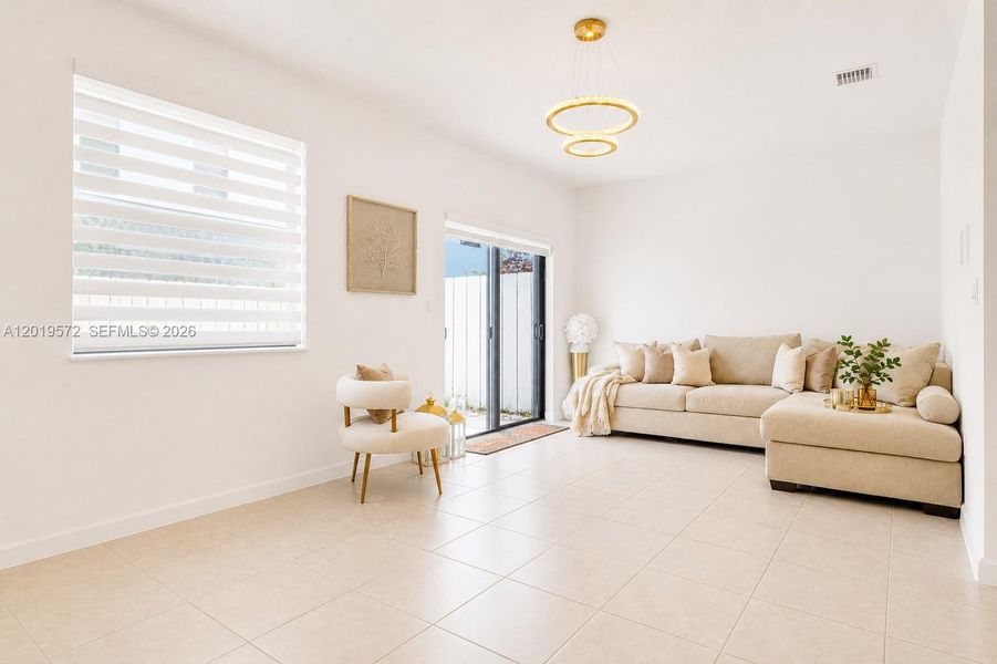 Furnished interior view inside a new home in , Miami (Image 9). Furnished interior view inside a new home in , Miami (Image 9).