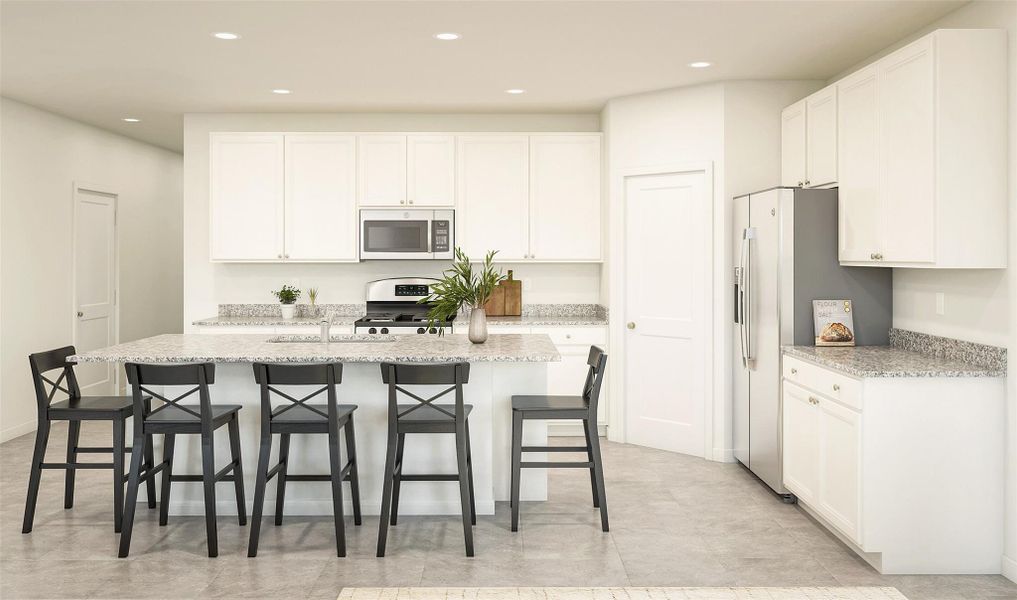 Lovely island kitchen (*Artist rendering used for illustration purposes only.)