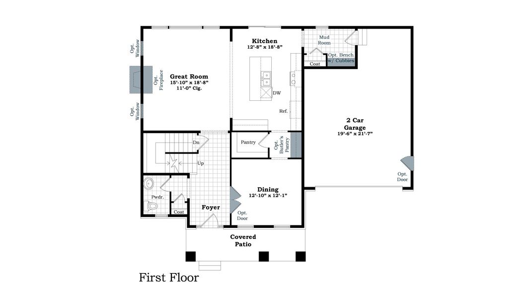 2D floor plan layout for the The Georgetown II by Norfolk Homes in Coronado Estates, Jackson, MI (Image 3).