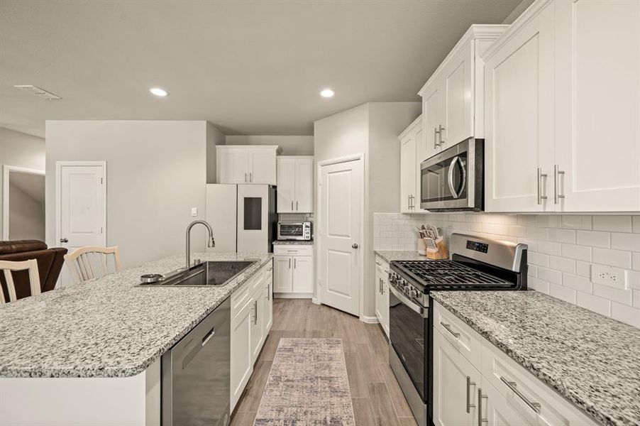 Furnished interior view inside a new home in Heritage Village, Haltom City (Image 13). Furnished interior view inside a new home in Heritage Village, Haltom City (Image 13).