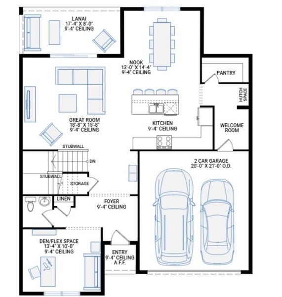 2D floor plan layout for the Windsor 3.0 by Cardel Homes in North River Ranch -  Riverfield, Parrish, FL (Image 7).