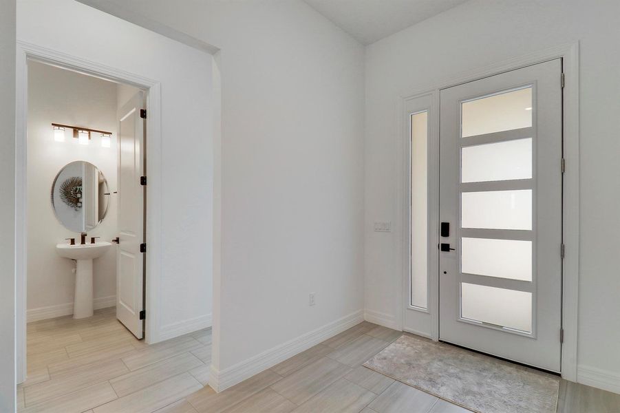 Foyer and half Bathroom