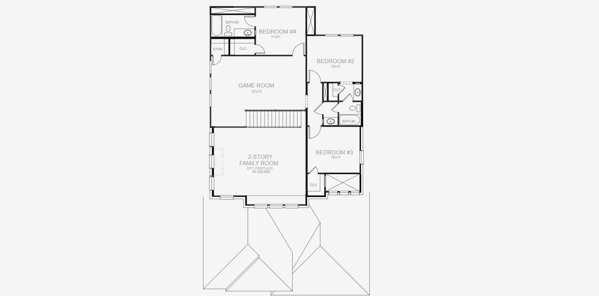 2D floor plan layout for the 2662W by Perry Homes in Lariat 45', Liberty Hill, TX (Image 4). 2D floor plan layout for the 2662W by Perry Homes in Lariat 45', Liberty Hill, TX (Image 4).