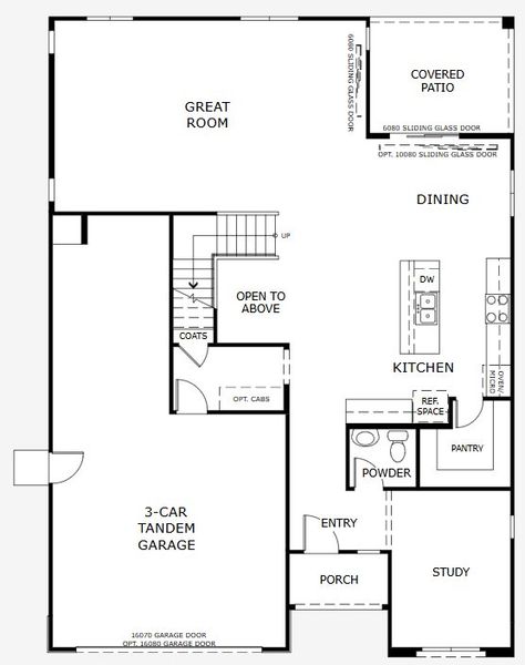 2D floor plan layout for the Monument by Landsea Homes in Trovita at Citrus Park, Goodyear, AZ (Image 3).