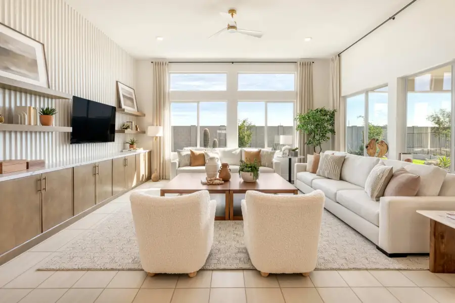 Furnished interior view inside a new home in Abel Ranch, Goodyear (Image 10). Furnished interior view inside a new home in Abel Ranch, Goodyear (Image 10).
