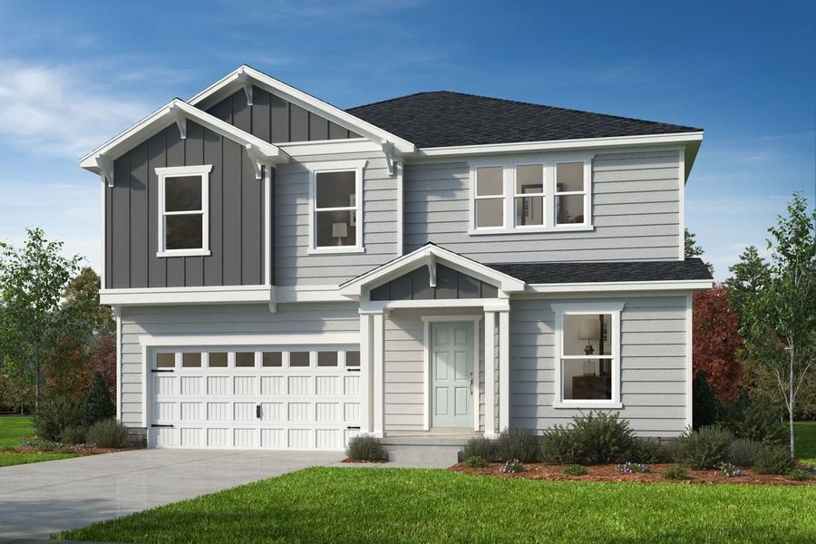 Representative exterior photo of a completed home built from the 2338 by KB Home in Gatsby Station, Garner, NC (Image 6). Representative exterior photo of a completed home built from the 2338 by KB Home in Gatsby Station, Garner, NC (Image 6).