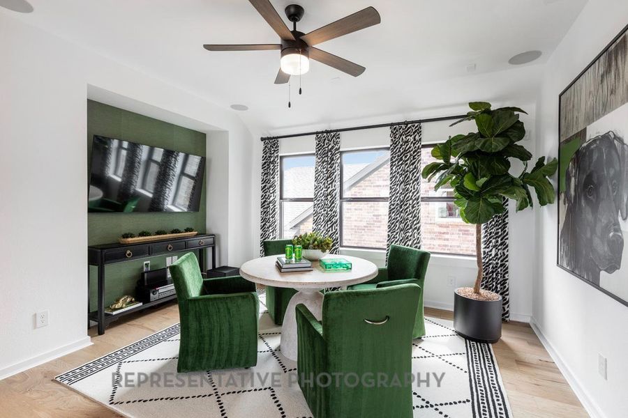 Furnished interior view inside a new home in Pomona: 42ft. lots, Manvel (Image 32).