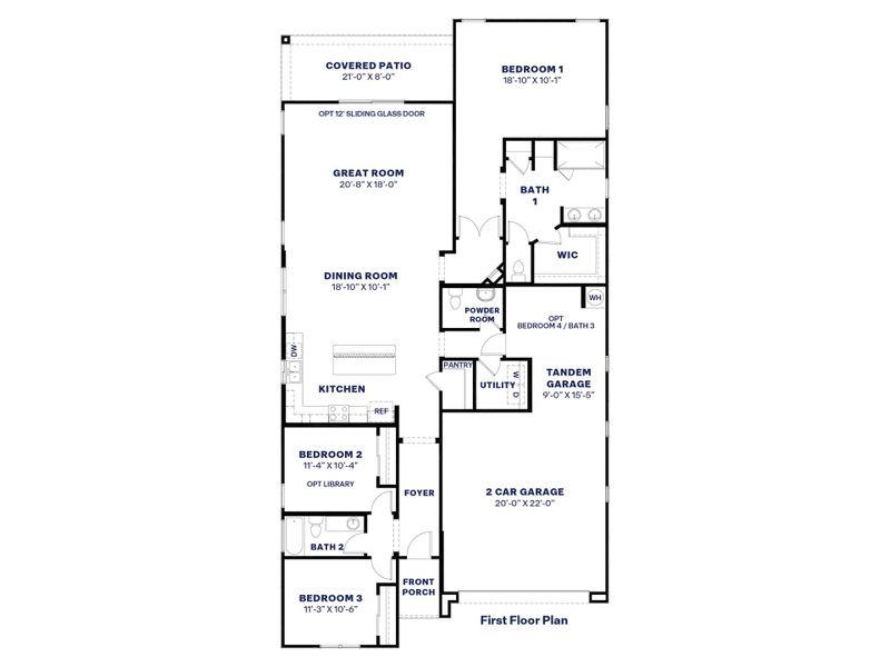 2D floor plan layout of this home in Zanjero Pass, Waddell, AZ (Image 4).