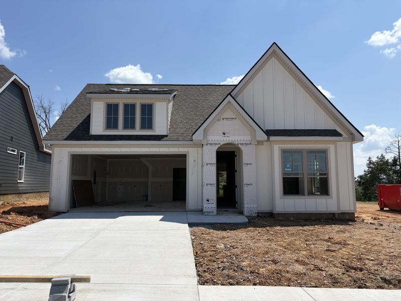 Front exterior of a new home in Timberlee, Ooltewah, TN, highlighting curb appeal (Image 2). Front exterior of a new home in Timberlee, Ooltewah, TN, highlighting curb appeal (Image 2).