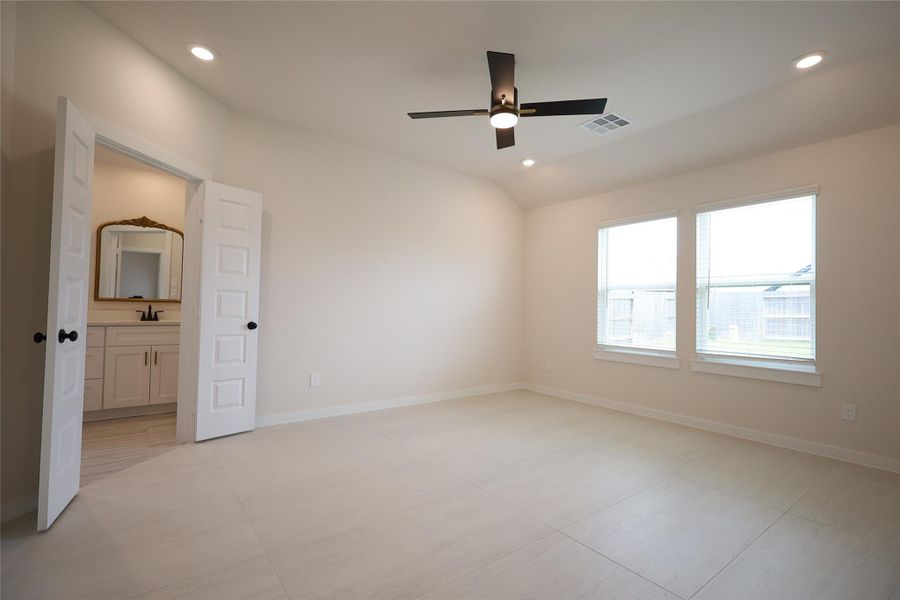 Primary suite is very large with extended walk-in closet.