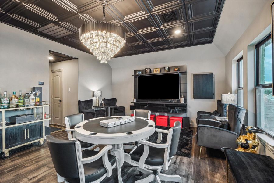 Another view of the game room. Ceiling tiles can be removed at buyer request Another view of the game room. Ceiling tiles can be removed at buyer request