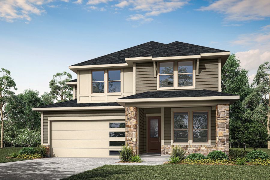 Representative exterior photo of a completed home built from the Juniper by Tri Pointe Homes in Enclave At Canyon Ranch, Corinth, TX (Image 19).