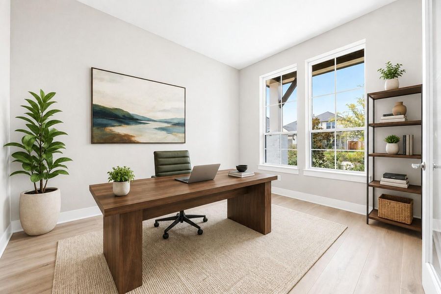 A versatile flex room filled with natural light offers the perfect setting for a home office, study, or additional living space. Virtually staged. A versatile flex room filled with natural light offers the perfect setting for a home office, study, or additional living space. Virtually staged.