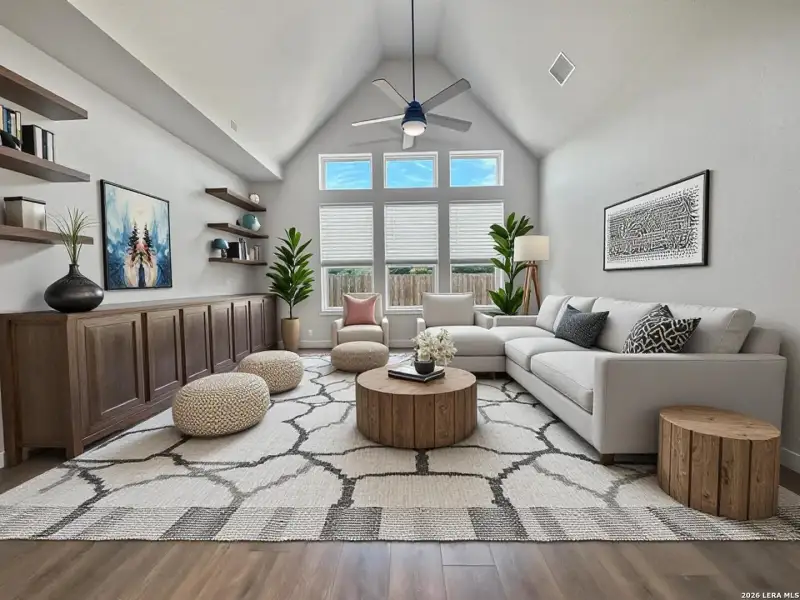 Furnished interior view inside a new home in Alsatian Oaks, Castroville (Image 3). Furnished interior view inside a new home in Alsatian Oaks, Castroville (Image 3).