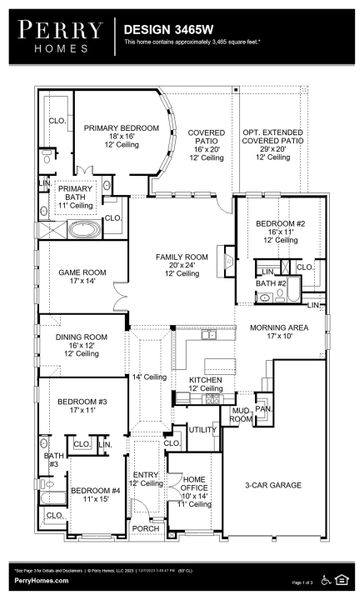 Floor Plan for 3465W