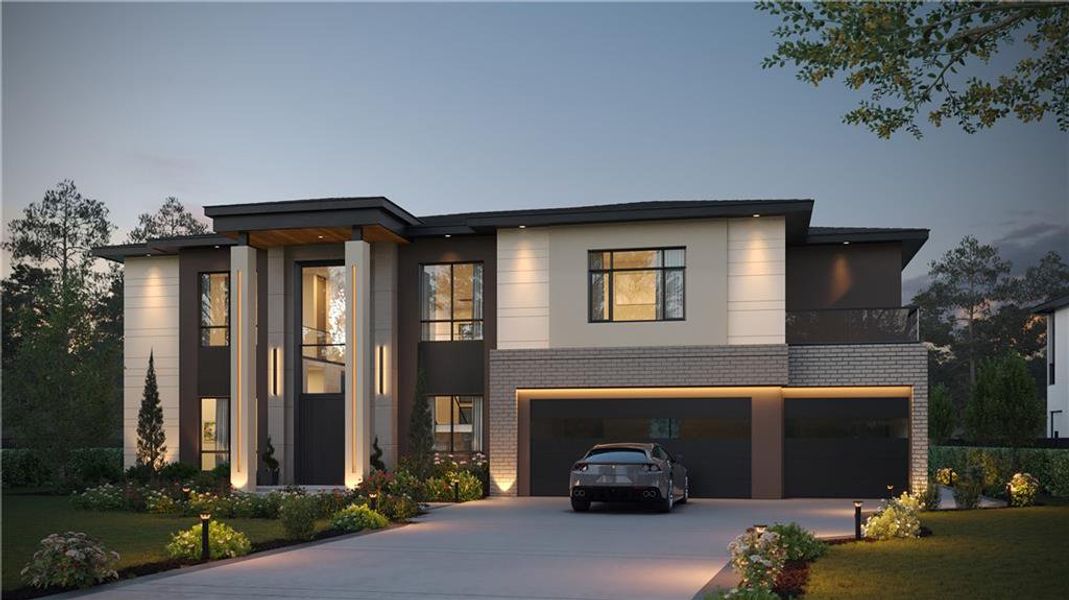 Front exterior of a new home in , Lawrenceville, GA, highlighting curb appeal (Image 9).