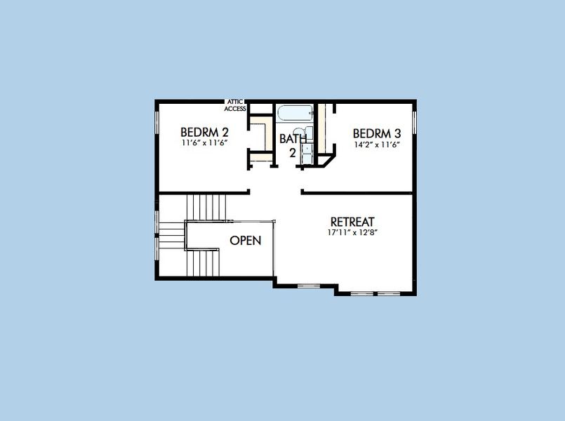 2D floor plan layout for the The El Paso by David Weekley Homes in Walden Creek – Reserve Collection, Montgomery, TX (Image 6). 2D floor plan layout for the The El Paso by David Weekley Homes in Walden Creek – Reserve Collection, Montgomery, TX (Image 6).