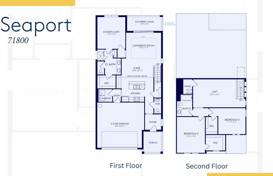 2D floor plan layout of this home in SeaFlower, Bradenton, FL (Image 4).