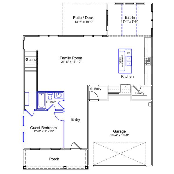 2D floor plan layout of this home in Hanes Lake, Winston-Salem, NC (Image 5).