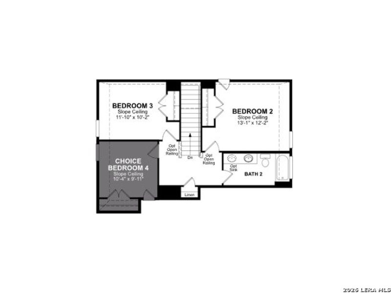 2D floor plan layout of this home in Hunter's Ranch, San Antonio, TX (Image 3).