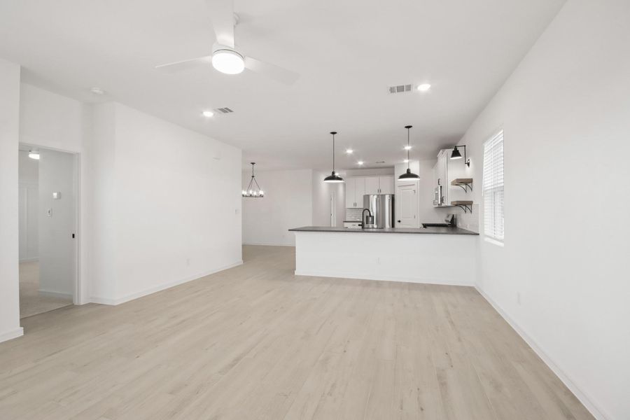 Kitchen open to the great room