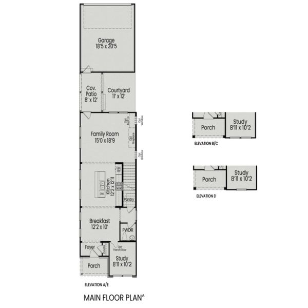 2D floor plan layout for the The Alexander by Davidson Homes LLC in Forestville Yard, Knightdale, NC (Image 3).