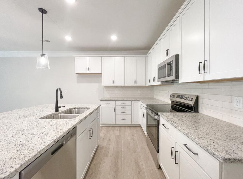 Furnished interior view inside a new home in Fairview Village Townhomes, Simpsonville (Image 4). Furnished interior view inside a new home in Fairview Village Townhomes, Simpsonville (Image 4).