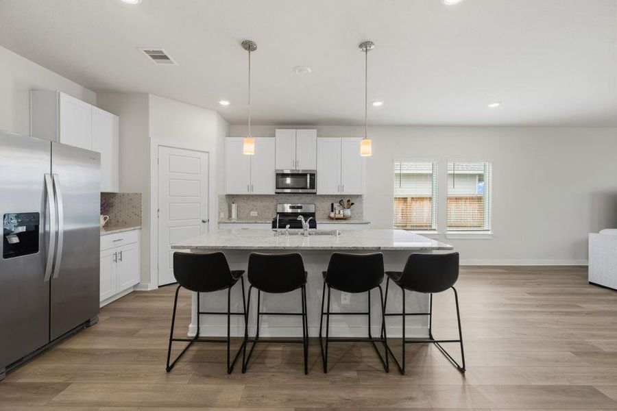 kitchen with counter for extra seating