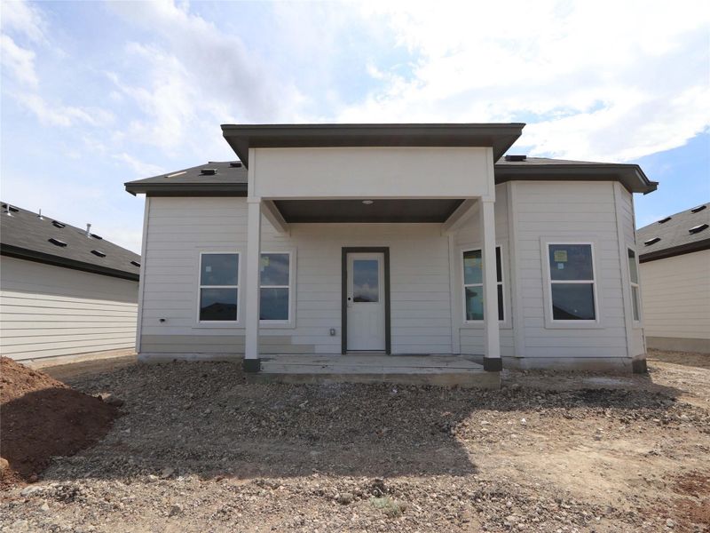 Exterior details and patio area of a home in Marble Creek Crossing, Austin (Image 13).