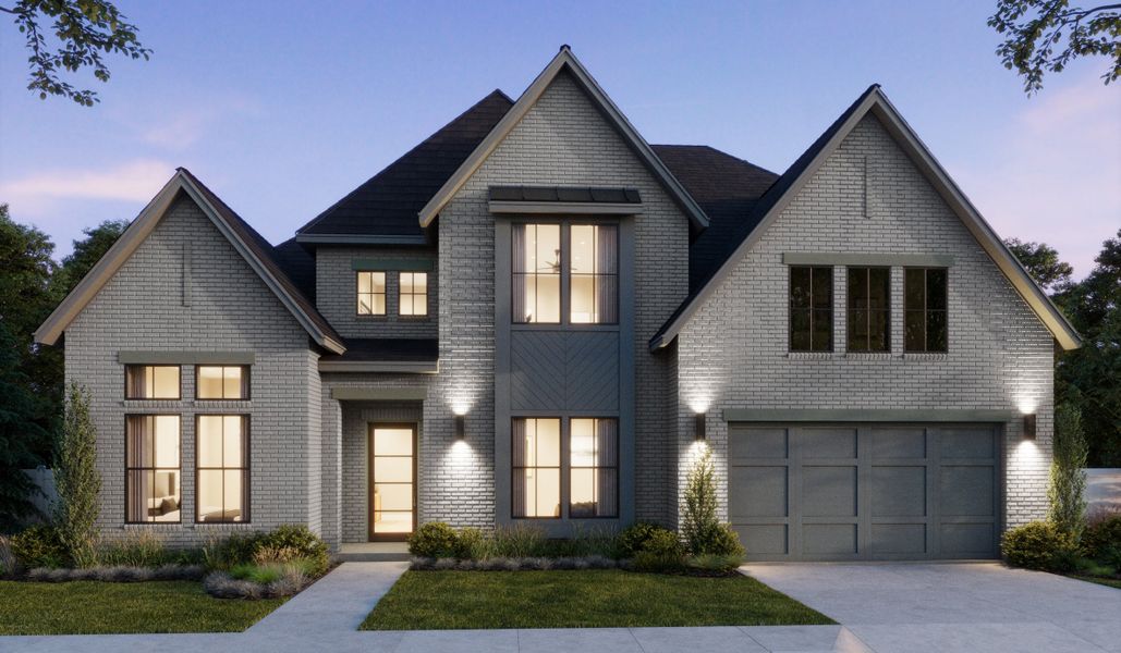 Representative exterior photo of a completed home built from the Reese by Southgate Homes in Windsong Ranch 71' Series, Prosper, TX (Image 21). Representative exterior photo of a completed home built from the Reese by Southgate Homes in Windsong Ranch 71' Series, Prosper, TX (Image 21).