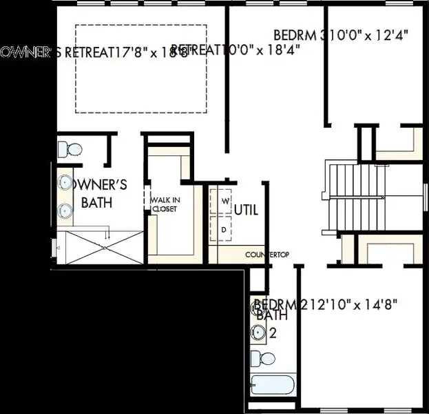 2D floor plan layout of this home in The River District – Excursion Collection, Charlotte, NC (Image 3).