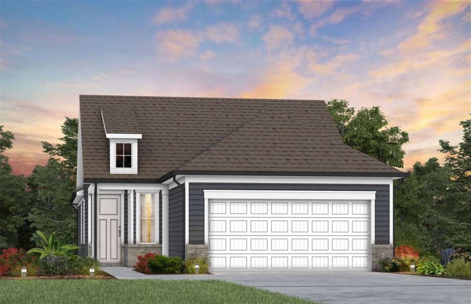 Front exterior of a new home in Del Webb Barton Village, Lebanon, TN, highlighting curb appeal (Image 2).