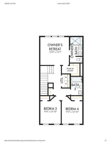 2D floor plan layout of this home in Celesta, Scottdale, GA (Image 5).
